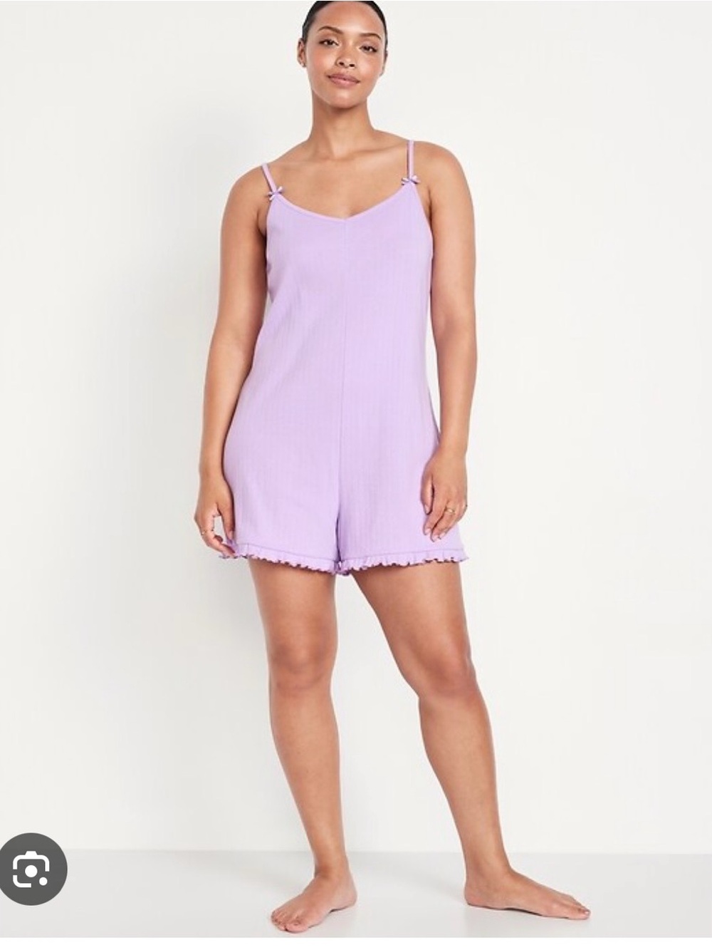 Old Navy Pointelle Pajama Romper Medium